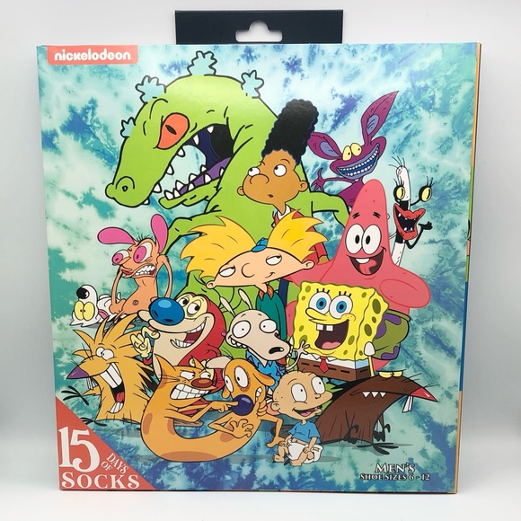 NEW Nickelodeon 15 days of Socks (Men’s Shoe Size 6-12) - Picture 1 of 7